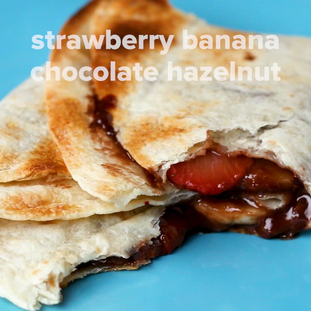 Strawberry Banana Chocolate Hazelnut Toaster “Quesadilla” Recipe by Tasty